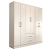 Guarda-Roupa Solteiro Bali 6 Portas 2 Gavetas Branco - Panorama Móveis