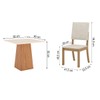 Mesa de Jantar 4 Lugares Dora Nature/Off White/Linho - Henn