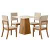 Mesa de Jantar 4 Lugares Dora Nature/Off White/Linho - Henn