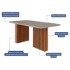 Mesa de Jantar 6 Lugares Ester Clarice com Vidro Ripado Cinamomo/Off White/Grafite - Cimol