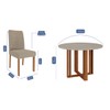 Mesa de Jantar 4 Lugares Flora Clarice com Vidro Cinamomo/Off White/Bege - Cimol