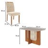 Mesa de Jantar 4 Lugares Louise Paola com Vidro Cinamomo/Off White/Nude - Cimol