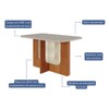 Mesa de Jantar 4 Lugares Louise Paola com Vidro Cinamomo/Off White/Nude - Cimol