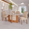 Mesa de Jantar 4 Lugares Louise Paola com Vidro Cinamomo/Off White/Nude - Cimol