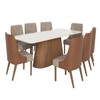 Mesa de Jantar 8 Lugares Olivía com Vidro Nature/Off White/Corano/Caramelo/Creme - Henn