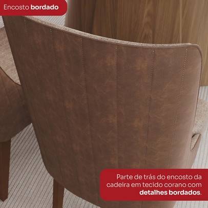 Mesa de Jantar 8 Lugares Olivía com Vidro Nature/Off White/Corano/Caramelo/Creme - Henn