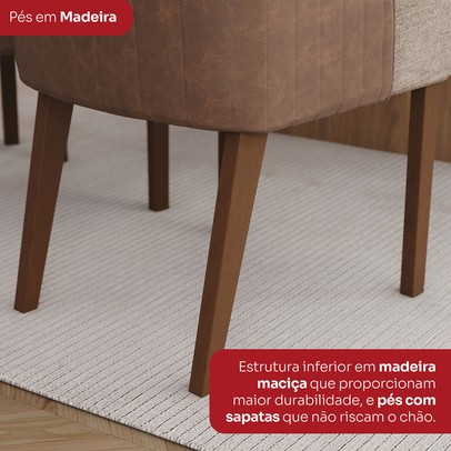 Mesa de Jantar 8 Lugares Olivía com Vidro Nature/Off White/Corano/Caramelo/Creme - Henn