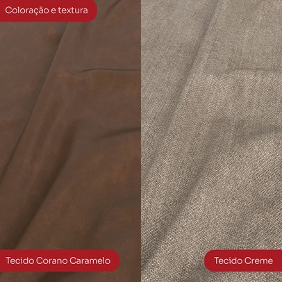 Mesa de Jantar 6 Lugares Natalí com Vidro Nature/Corano/Caramelo/Creme - Henn