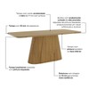 Mesa de Jantar 8 Lugares Olívia 200cm com Vidro Nature/Corano/Caramelo/Creme - Henn
