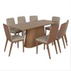 Mesa de Jantar 8 Lugares Olívia 200cm com Vidro Nature/Corano/Caramelo/Creme - Henn