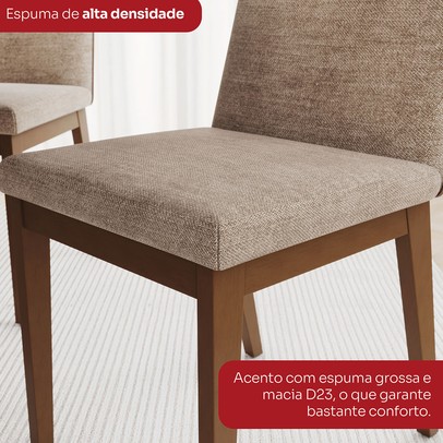 Mesa de Jantar 8 Lugares Olívia com Vidro Nature/Off White/Creme - Henn