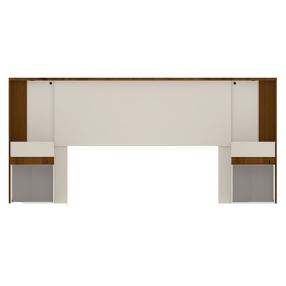 Cabeceira Casal Tennesse 2 Gavetas Ripado com Led Jatoba/Areia - Pnr Móveis