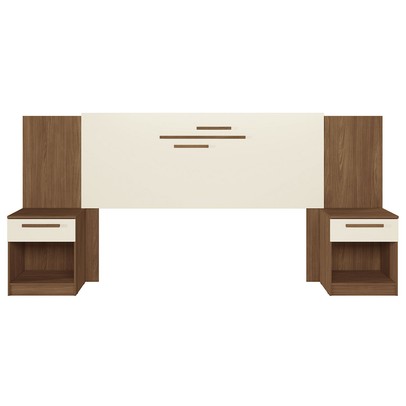 Cabeceira Casal Atlanta 2 Gavetas Jatoba/Areia - Pnr Móveis