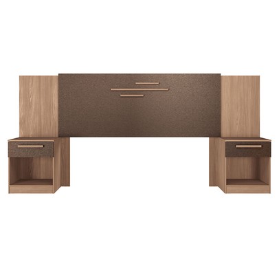 Cabeceira Casal Atlanta 2 Gavetas Wood/Terracota - Pnr Móveis