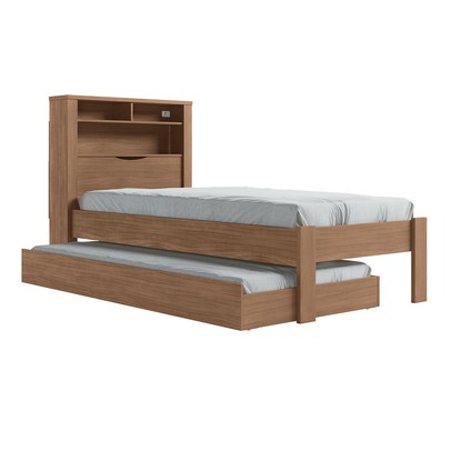 Cama Solteiro Bicama Omaha 1 Porta com Baú Jatoba - Pnr Móveis