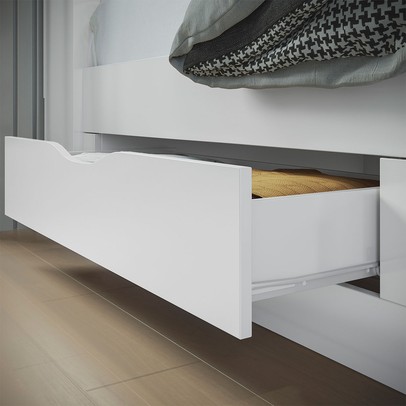 Cama Solteiro Omaha 1 Porta 2 Gavetas com Tomada Branco - Pnr Móveis