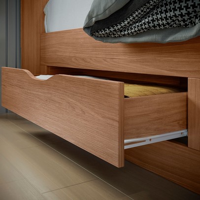 Cama Solteiro Omaha 1 Porta 2 Gavetas com Tomada Jatoba - Pnr Móveis