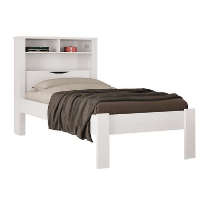 Cama Solteiro Omaha 1 Porta com Baú e Tomada Branco - Pnr Móveis