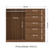 Cômoda Chicago Gold 2 Portas 5 Gavetas Jatoba - Pnr Móveis