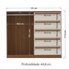 Cômoda Chicago Gold 2 Portas 5 Gavetas Jatoba/Areia - Pnr Móveis