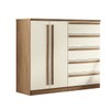 Cômoda Chicago Gold 2 Portas 5 Gavetas Jatoba/Areia - Pnr Móveis
