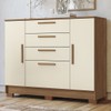 Cômoda Morris 2 Portas 4 Gavetas Jatoba/Areia - Pnr Móveis