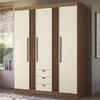 Guarda-Roupa Casal Roswell 3 Portas 3 Gavetas Ripado Jatoba/Areia - Pnr Móveis