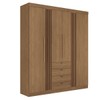 Guarda-Roupa Casal Hudson 4 Portas 4 Gavetas Ripado Jatoba - Pnr Móveis