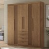 Guarda-Roupa Casal Hudson 4 Portas 4 Gavetas Ripado Jatoba - Pnr Móveis