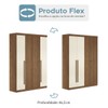 Guarda-Roupa Casal Loanda 4 Portas 2 Gavetas Ripado Flex Jatoba/Areia - Pnr Móveis