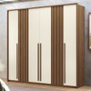 Guarda-Roupa Casal Mabel 6 Portas 4 Gavetas Ripado Jatoba/Areia - Pnr Móveis