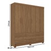 Guarda-Roupa Casal Marilena 6 Portas 9 Gavetas Jatoba - Pnr Móveis