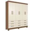 Guarda-Roupa Casal Marilena 6 Portas 9 Gavetas Jatoba/Areia - Pnr Móveis