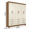 Guarda-Roupa Casal Marilena 6 Portas 9 Gavetas Jatoba/Areia - Pnr Móveis