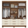 Guarda-Roupa Casal Marilena 6 Portas 9 Gavetas Jatoba/Areia - Pnr Móveis
