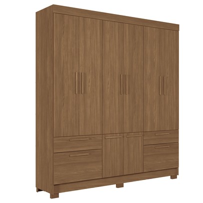 Guarda-Roupa Casal Leoni 8 Portas 4 Gavetas Jatoba - Pnr Móveis