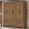 Guarda-Roupa Casal Leoni 8 Portas 4 Gavetas Jatoba - Pnr Móveis