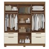 Guarda-Roupa Casal Leoni 8 Portas 4 Gavetas Jatoba/Areia - Pnr Móveis