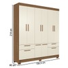 Guarda-Roupa Casal Leoni 8 Portas 4 Gavetas Jatoba/Areia - Pnr Móveis