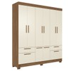 Guarda-Roupa Casal Leoni 8 Portas 4 Gavetas Jatoba/Areia - Pnr Móveis