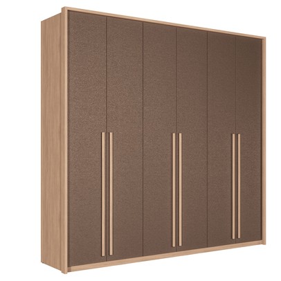 Guarda-Roupa Casal Trenton 6 Portas 4 Gavetas Wood/Terracota - Pnr Móveis