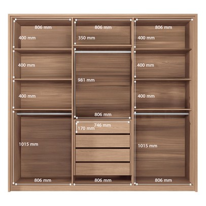 Guarda-Roupa Casal Trenton 6 Portas 4 Gavetas Wood/Terracota - Pnr Móveis