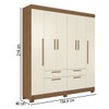 Guarda-Roupa Casal Pérola 6 Portas 4 Gavetas Jatoba/Areia - Pnr Móveis