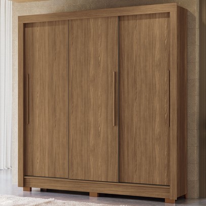 Guarda-Roupa Casal Palotina 3 Portas 2 Gavetas Jatoba - Pnr Móveis