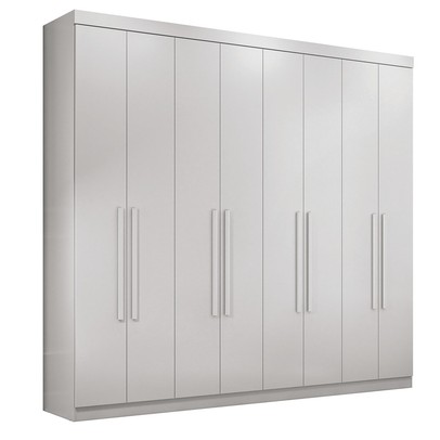 Guarda-Roupa Casal Key West 8 Portas 4 Gavetas Branco - Pnr Móveis