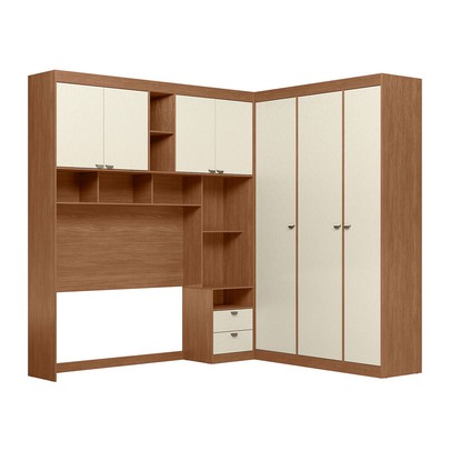 Guarda-Roupa Casal Modulado Toledo 7 Portas 4 Gavetas Jatoba/Areia - Pnr Móveis
