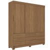 Guarda-Roupa Casal Albatroz 3 Portas 9 Gavetas Jatoba - Pnr Móveis