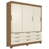 Guarda-Roupa Casal Albatroz 3 Portas 9 Gavetas Jatoba/Areia - Pnr Móveis