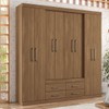 Guarda-Roupa Casal Barbados 8 Portas 4 Gavetas Jatoba - Pnr Móveis