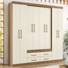 Guarda-Roupa Casal Barbados 8 Portas 4 Gavetas Jatoba/Areia - Pnr Móveis